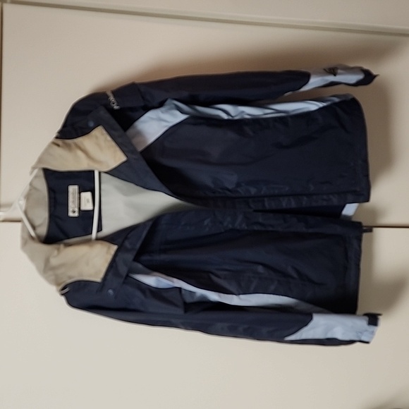 Columbia Jackets & Blazers - Columbia womens omni-tech blue jacket hood waterproof breathable pockets